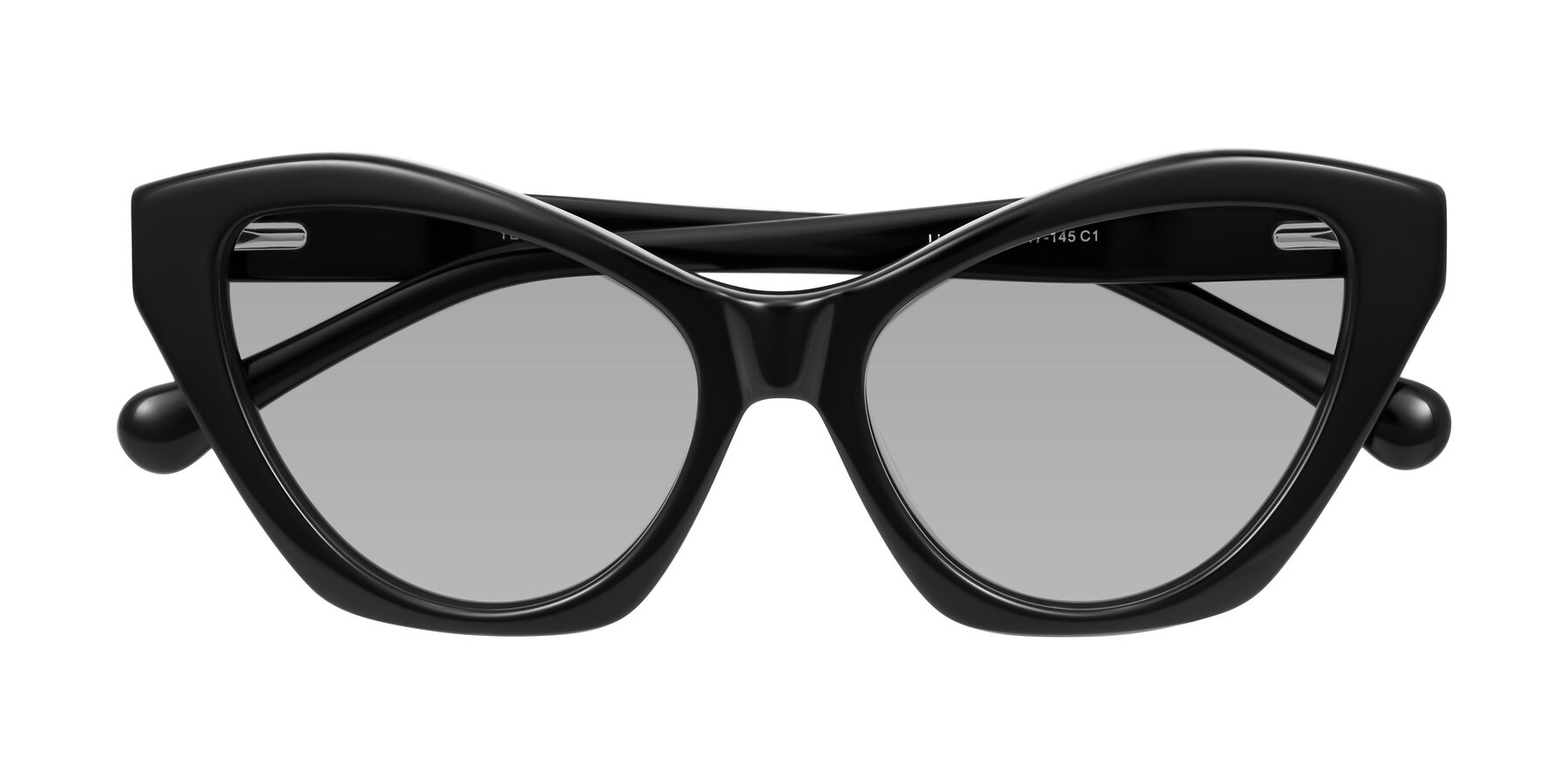 Folded Front of Limerick in Black with Light Gray Tinted Lenses