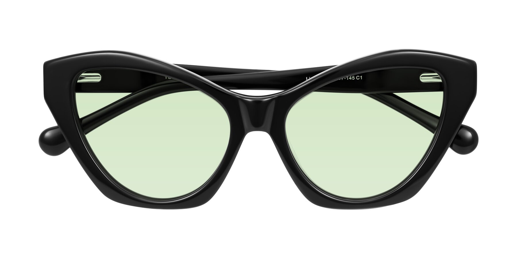 Folded Front of Limerick in Black with Light Green Tinted Lenses