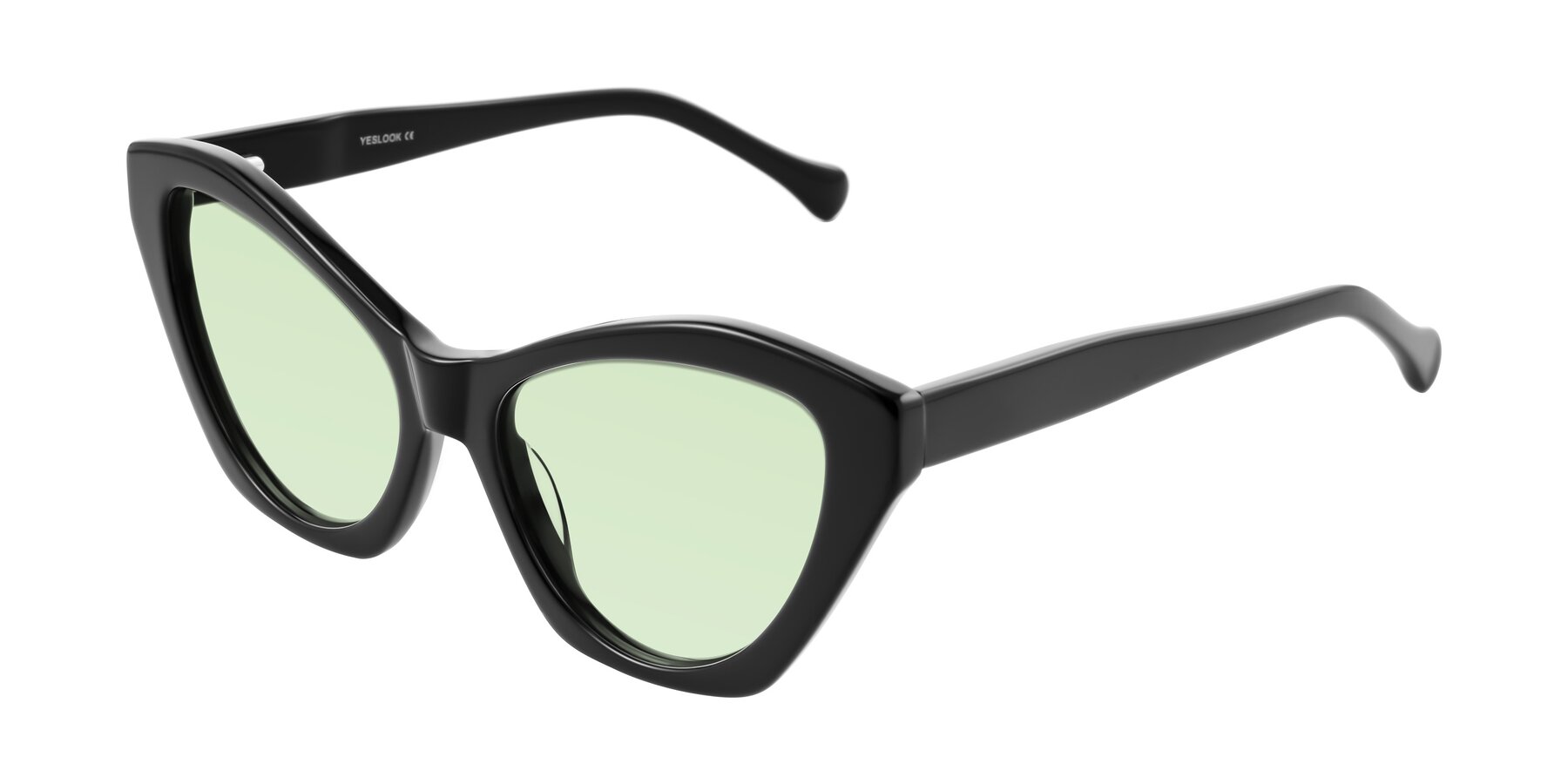 Angle of Limerick in Black with Light Green Tinted Lenses