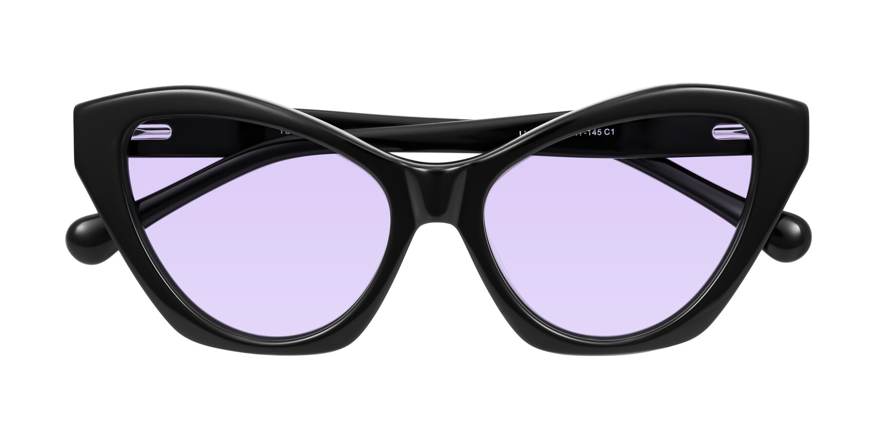 Folded Front of Limerick in Black with Light Purple Tinted Lenses