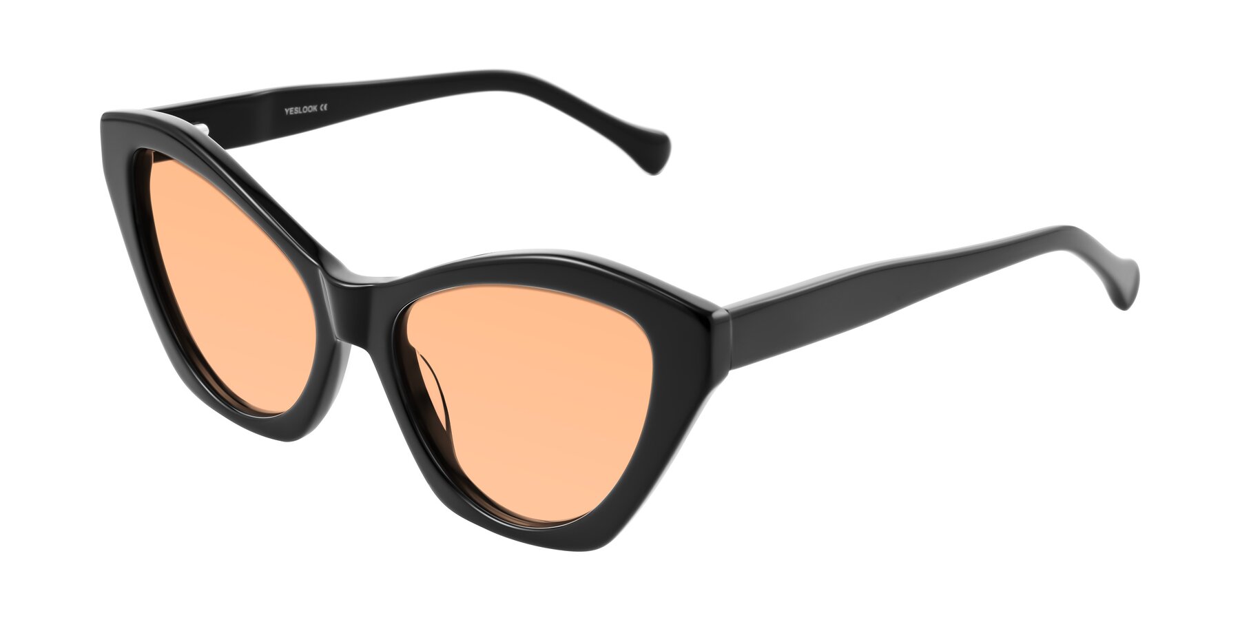 Angle of Limerick in Black with Light Orange Tinted Lenses