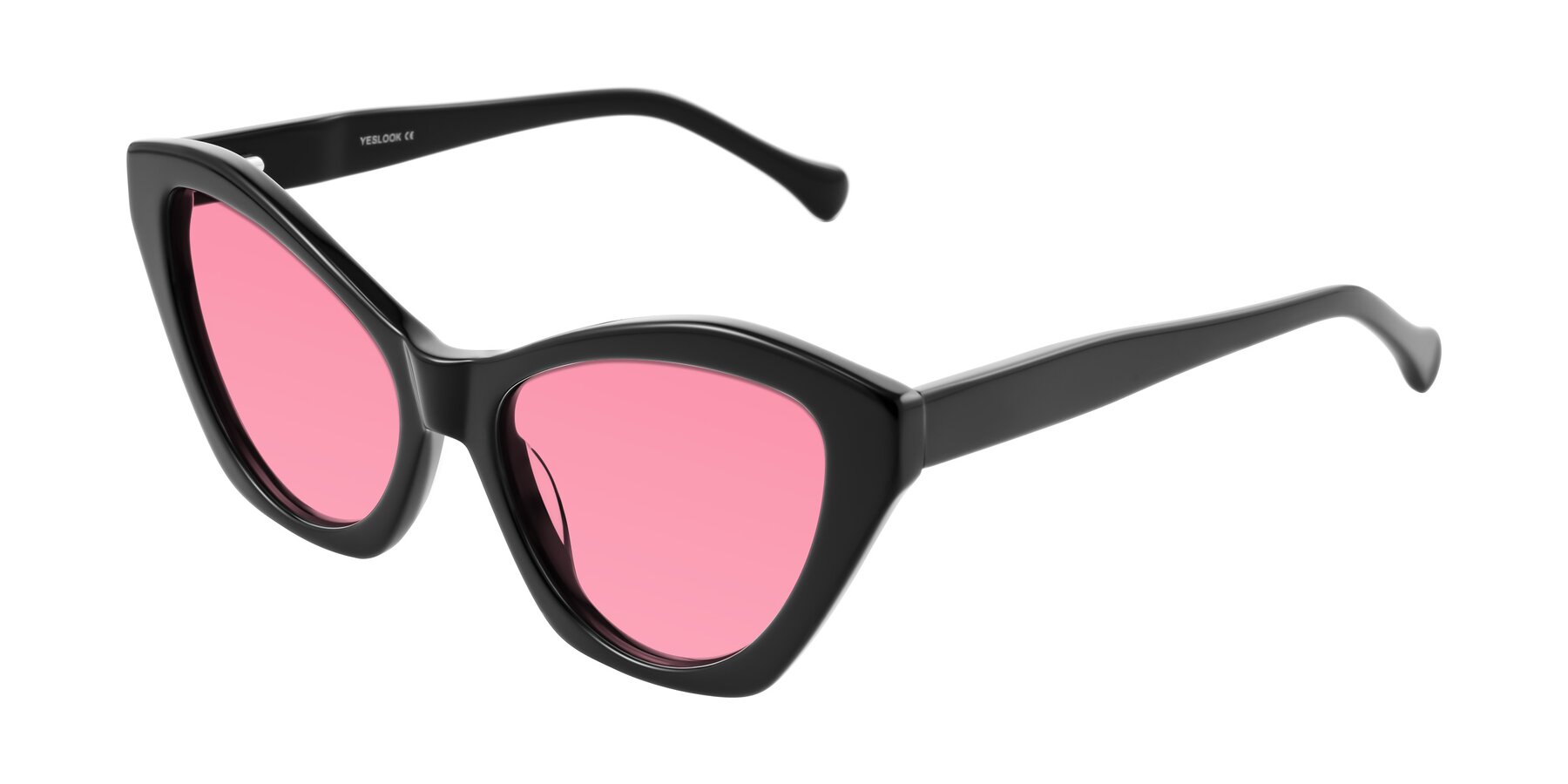 Angle of Limerick in Black with Pink Tinted Lenses