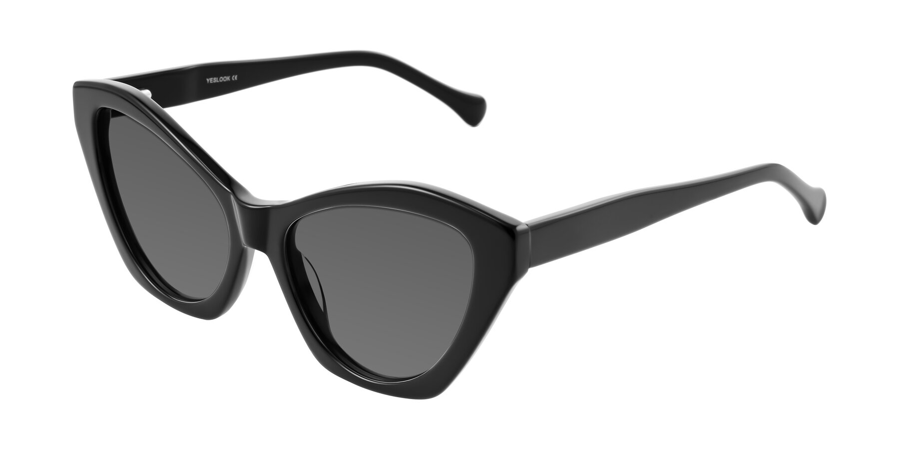 Angle of Limerick in Black with Medium Gray Tinted Lenses