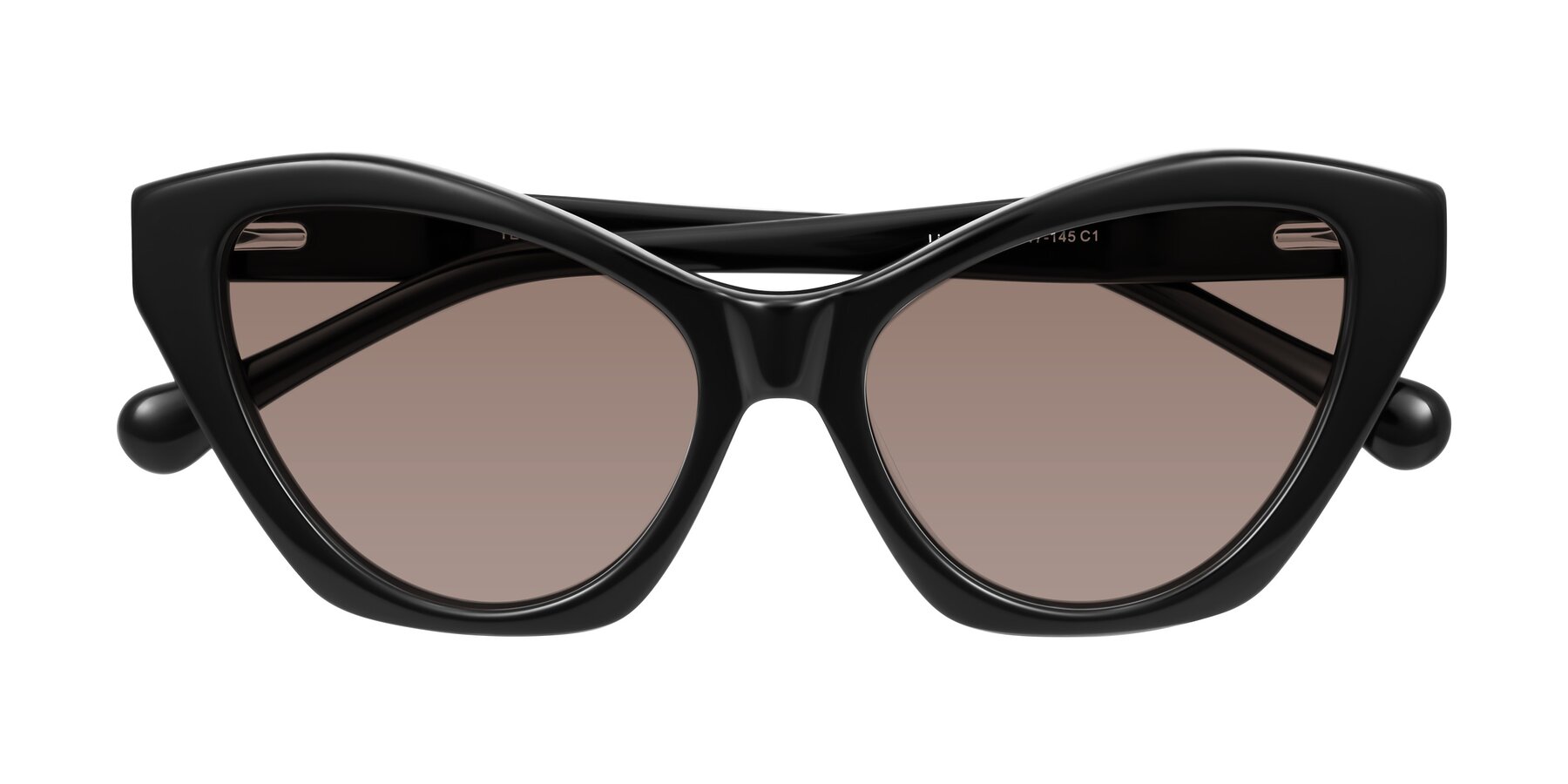 Folded Front of Limerick in Black with Medium Brown Tinted Lenses