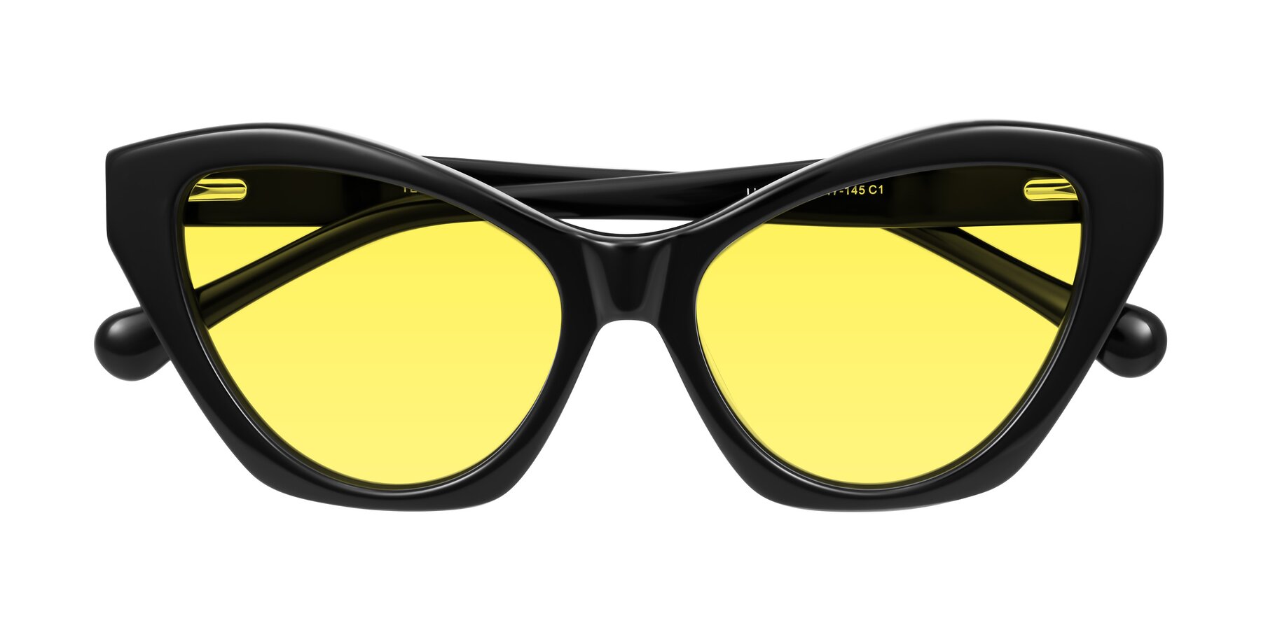 Folded Front of Limerick in Black with Medium Yellow Tinted Lenses
