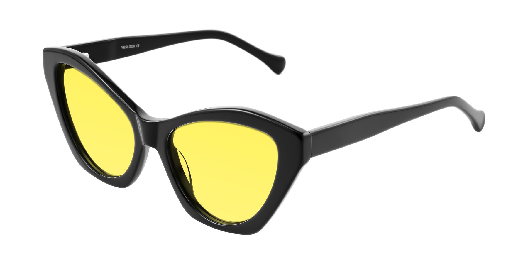 Angle of Limerick in Black with Medium Yellow Tinted Lenses