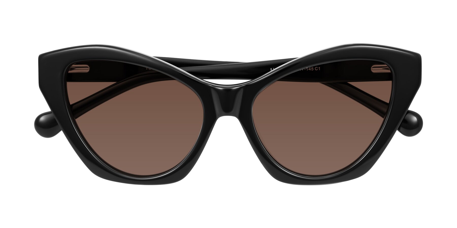 Folded Front of Limerick in Black with Brown Tinted Lenses