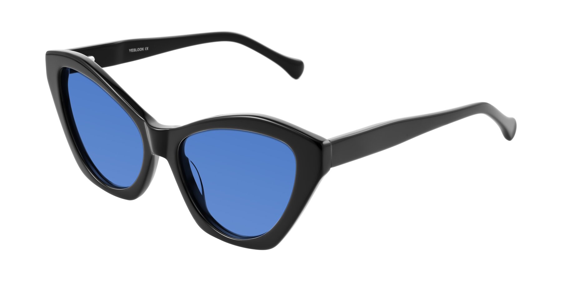 Angle of Limerick in Black with Blue Tinted Lenses