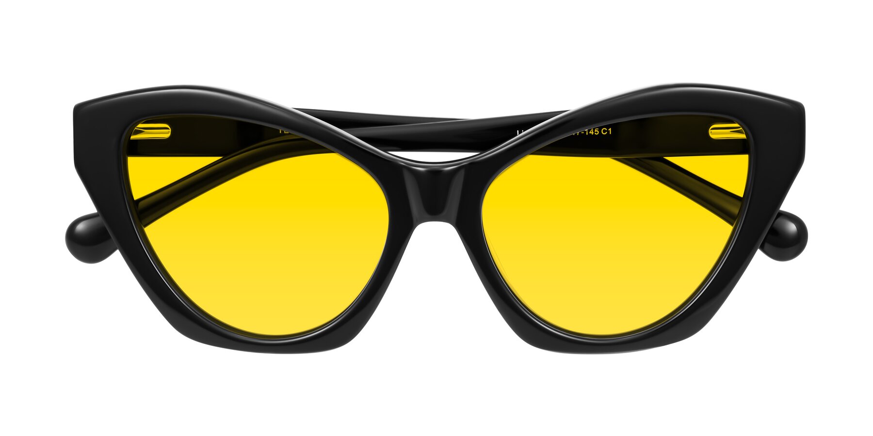 Folded Front of Limerick in Black with Yellow Tinted Lenses