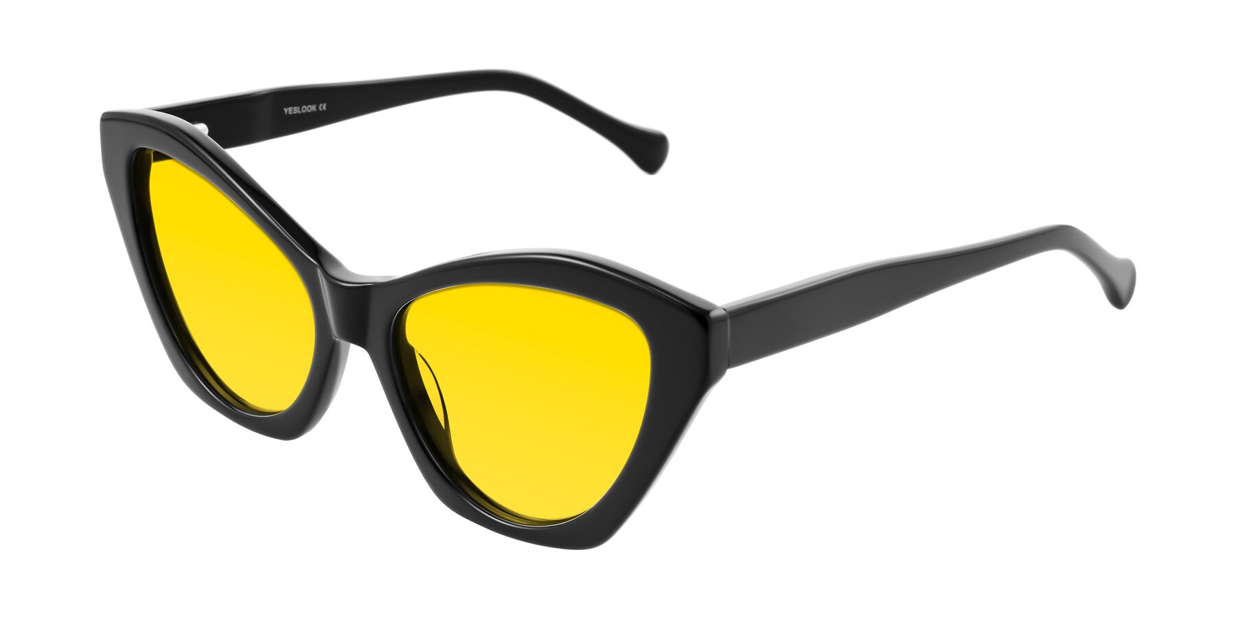 Angle of Limerick in Black with Yellow Tinted Lenses