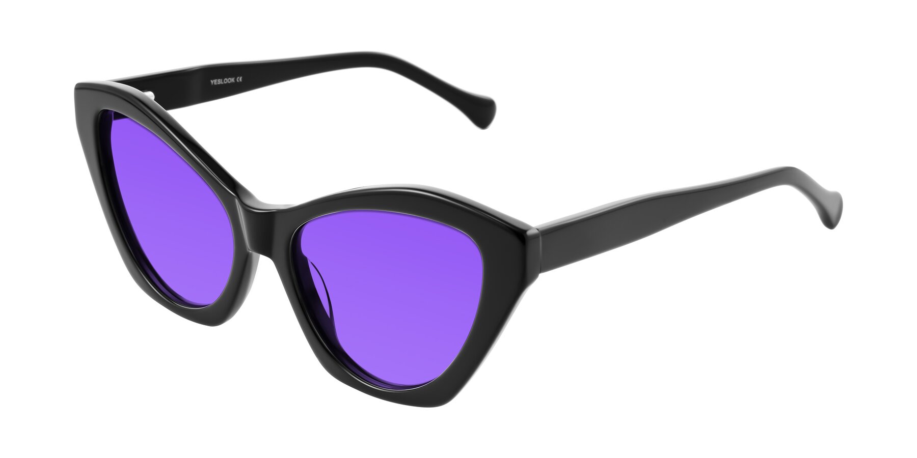Angle of Limerick in Black with Purple Tinted Lenses