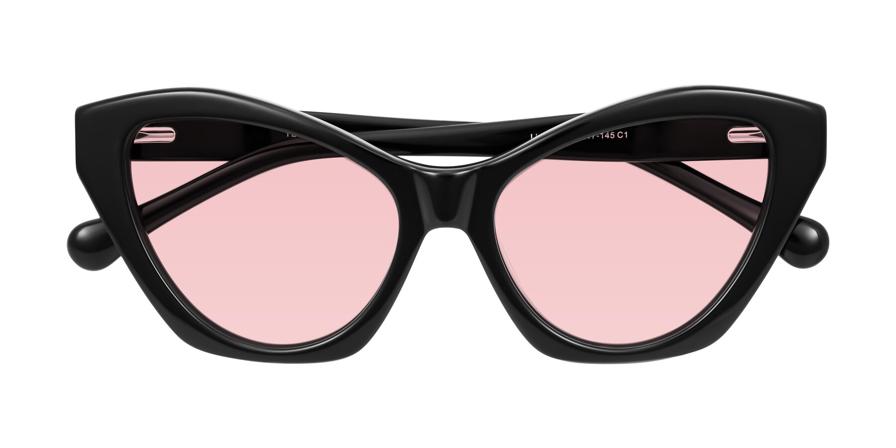 Folded Front of Limerick in Black with Light Garnet Tinted Lenses