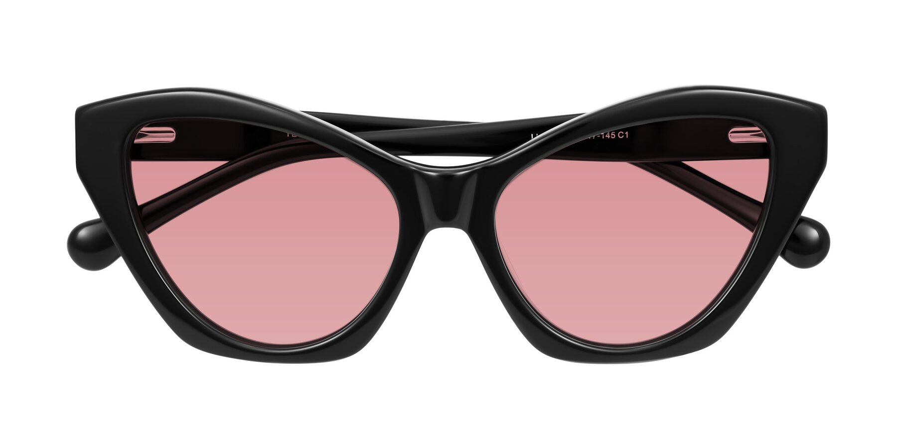 Folded Front of Limerick in Black with Medium Garnet Tinted Lenses