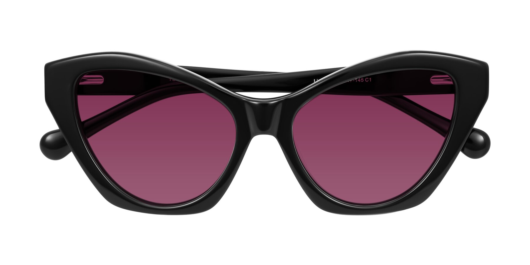 Folded Front of Limerick in Black with Wine Tinted Lenses