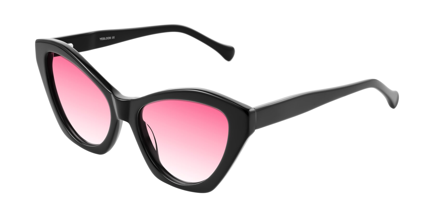 Angle of Limerick in Black with Pink Gradient Lenses