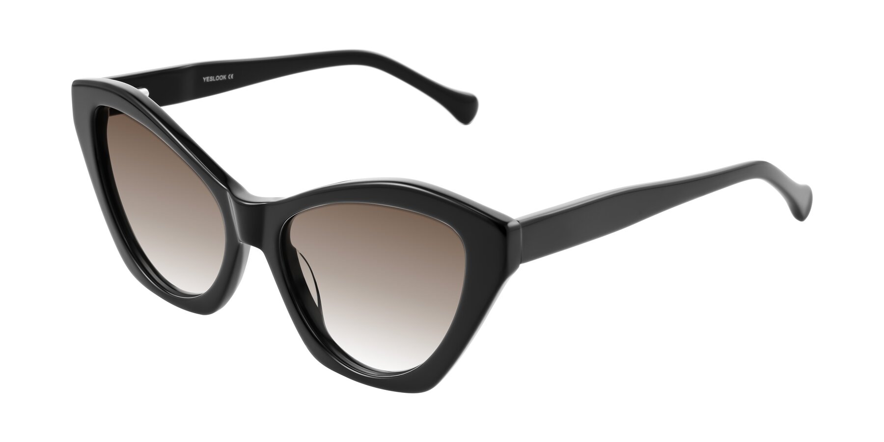 Angle of Limerick in Black with Brown Gradient Lenses
