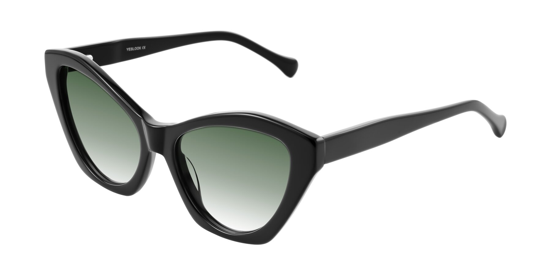 Angle of Limerick in Black with Green Gradient Lenses