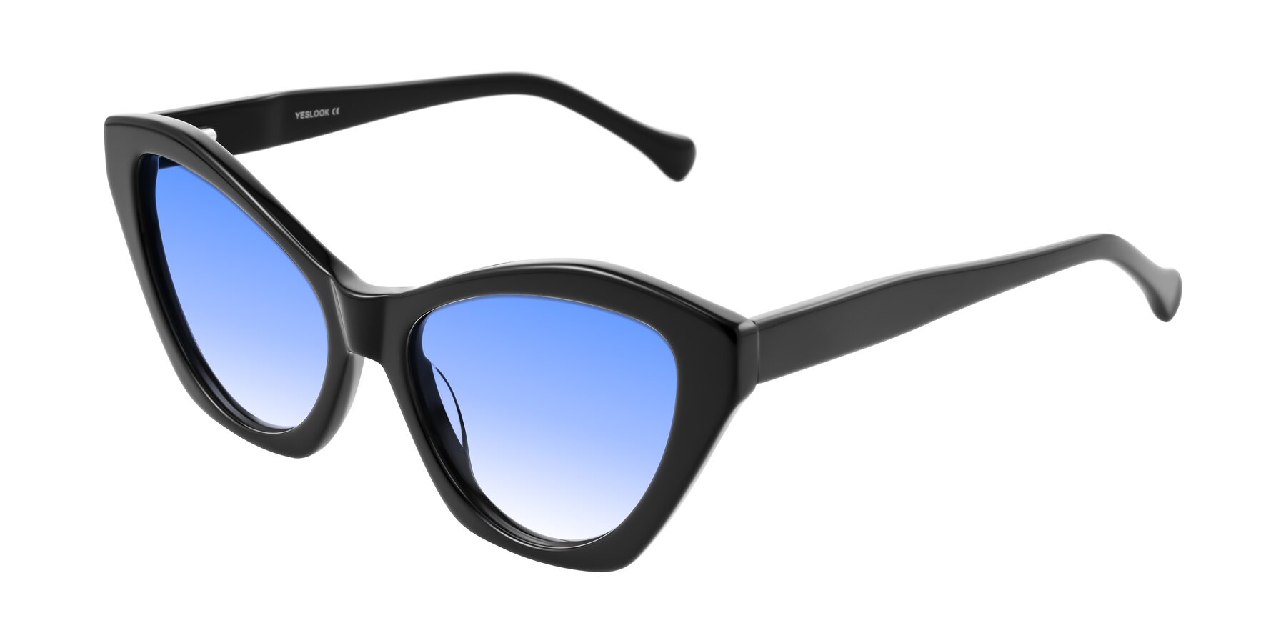 Angle of Limerick in Black with Blue Gradient Lenses