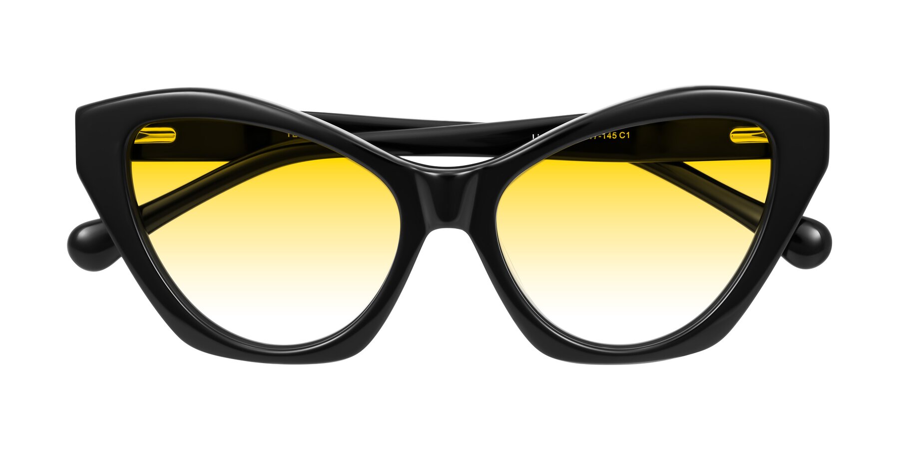 Folded Front of Limerick in Black with Yellow Gradient Lenses