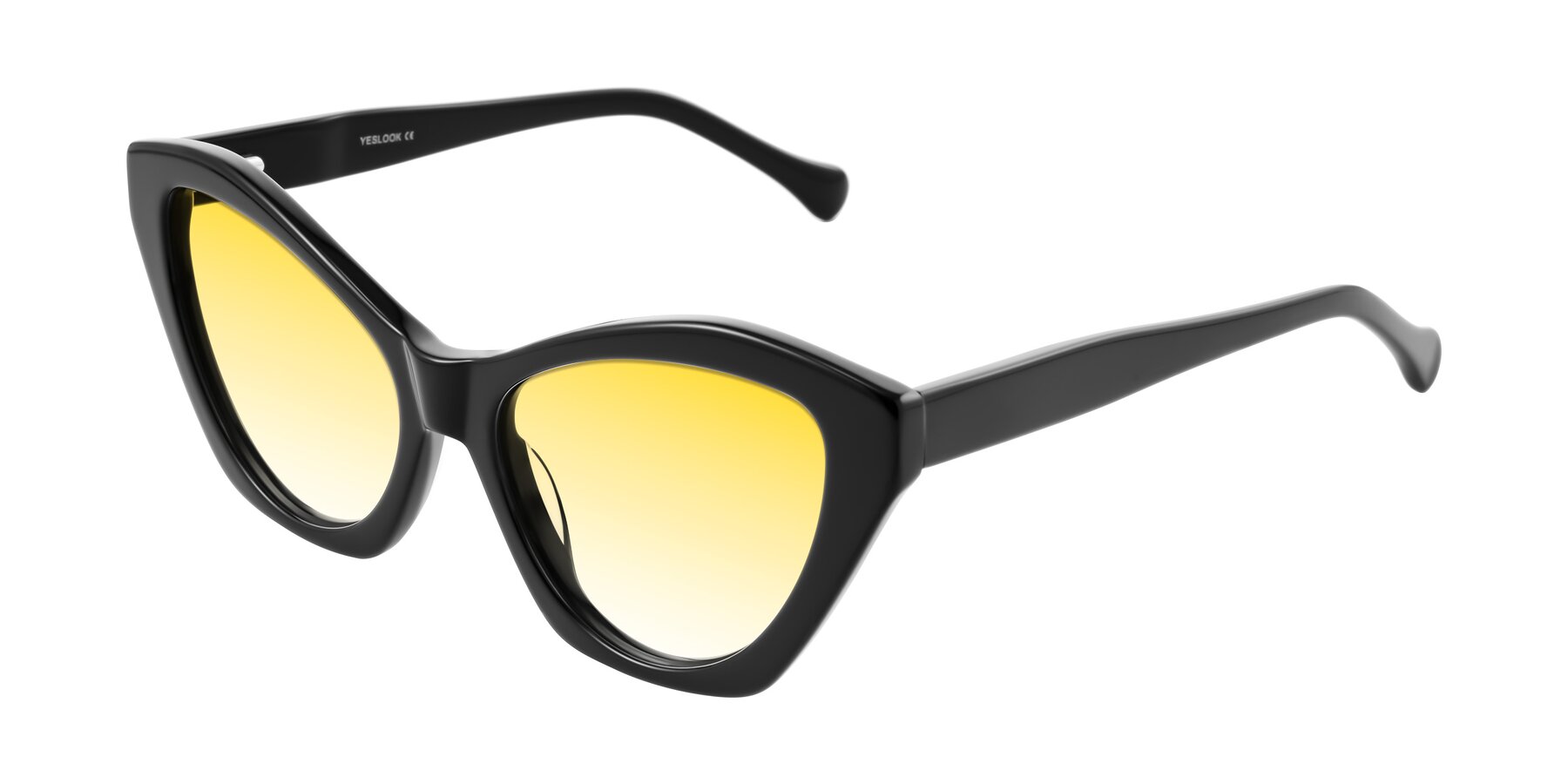 Angle of Limerick in Black with Yellow Gradient Lenses