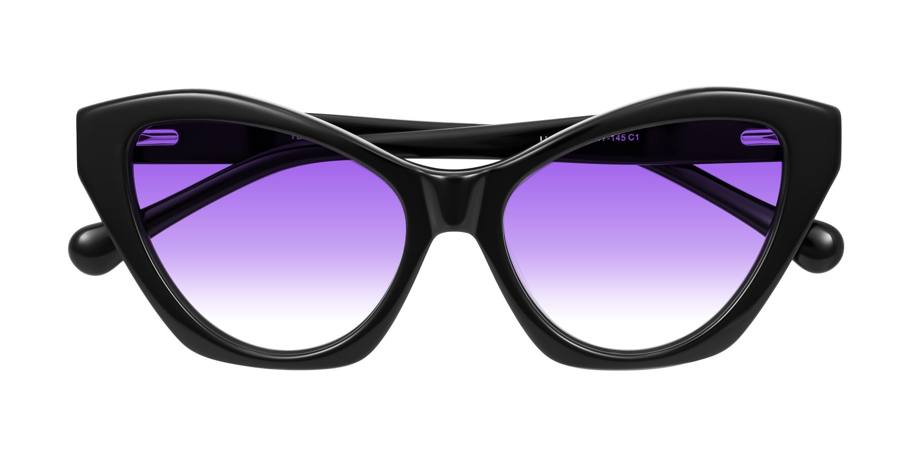 Folded Front of Limerick in Black with Purple Gradient Lenses