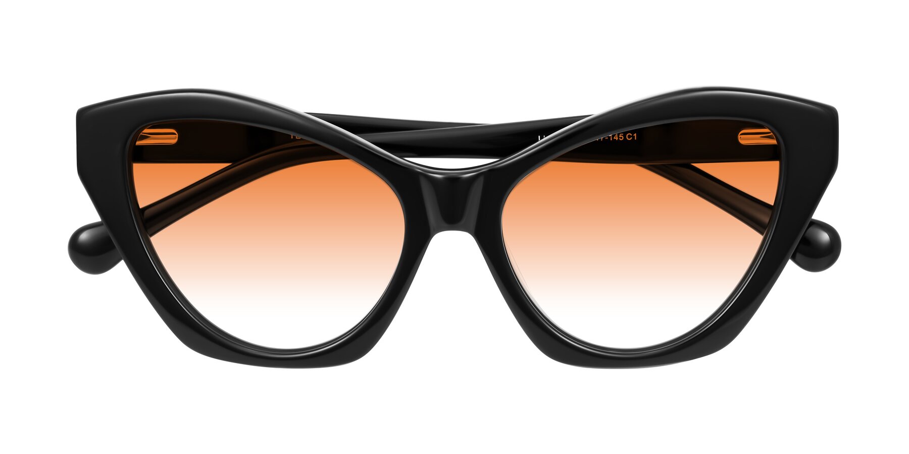 Folded Front of Limerick in Black with Orange Gradient Lenses