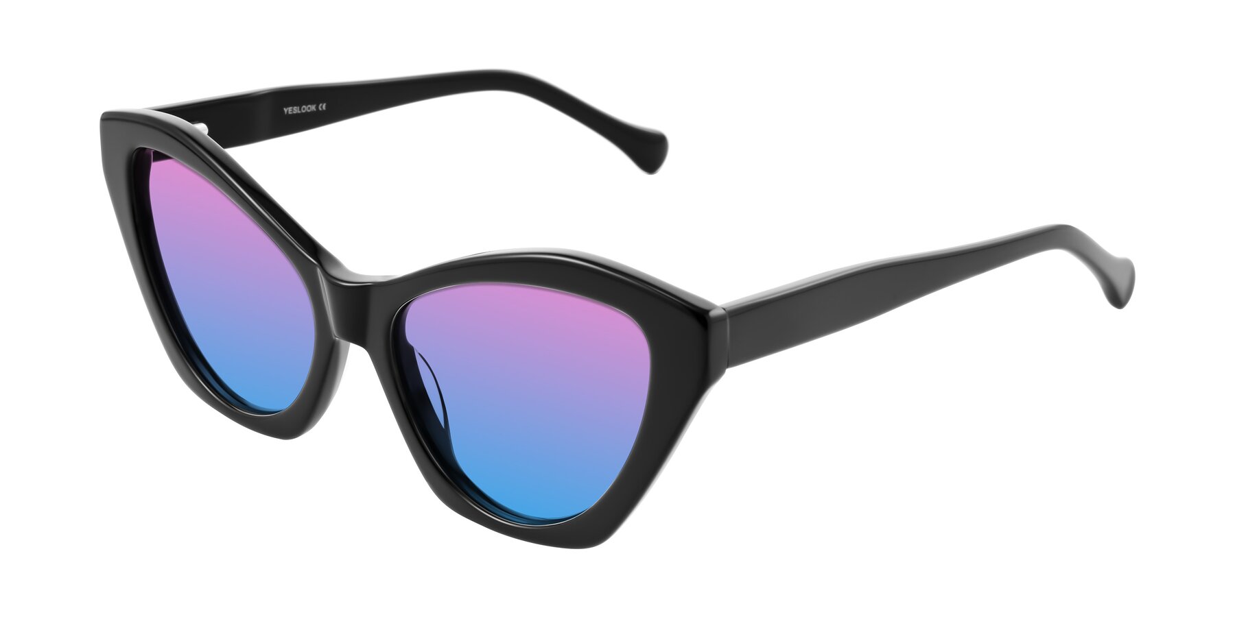 Angle of Limerick in Black with Pink / Blue Gradient Lenses