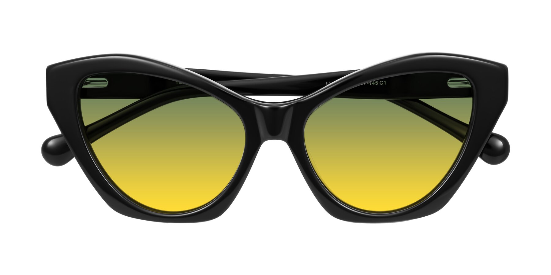 Folded Front of Limerick in Black with Green / Yellow Gradient Lenses
