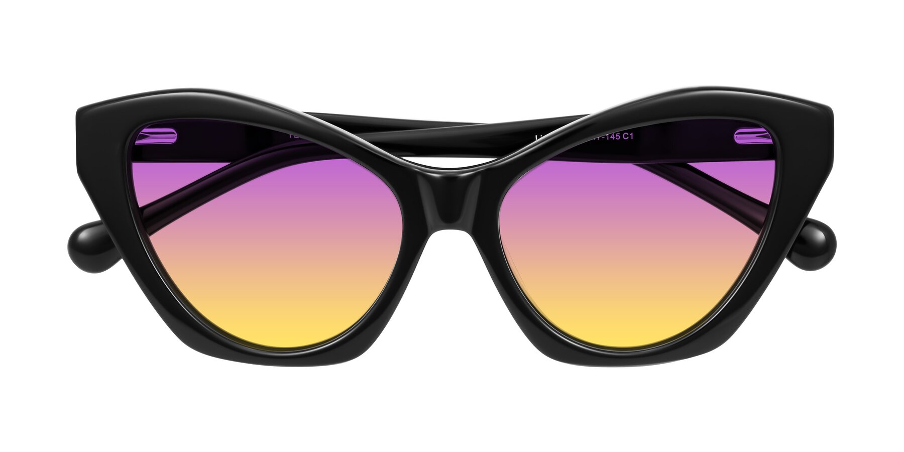 Folded Front of Limerick in Black with Purple / Yellow Gradient Lenses
