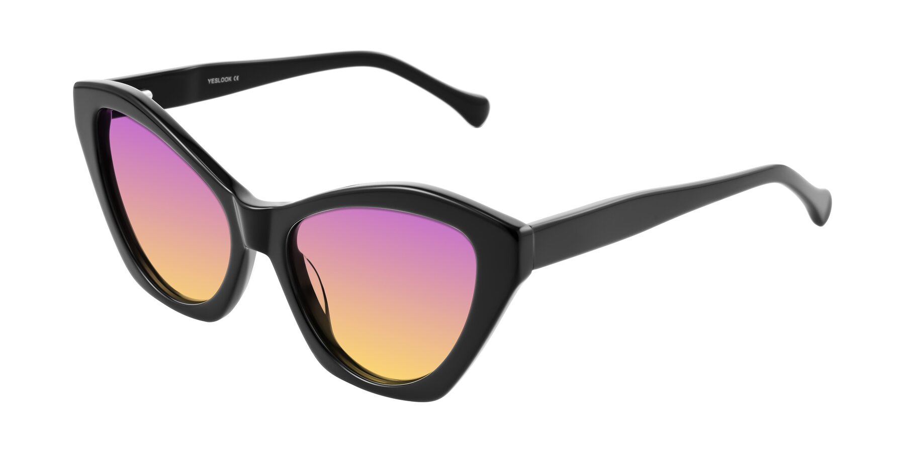 Angle of Limerick in Black with Purple / Yellow Gradient Lenses