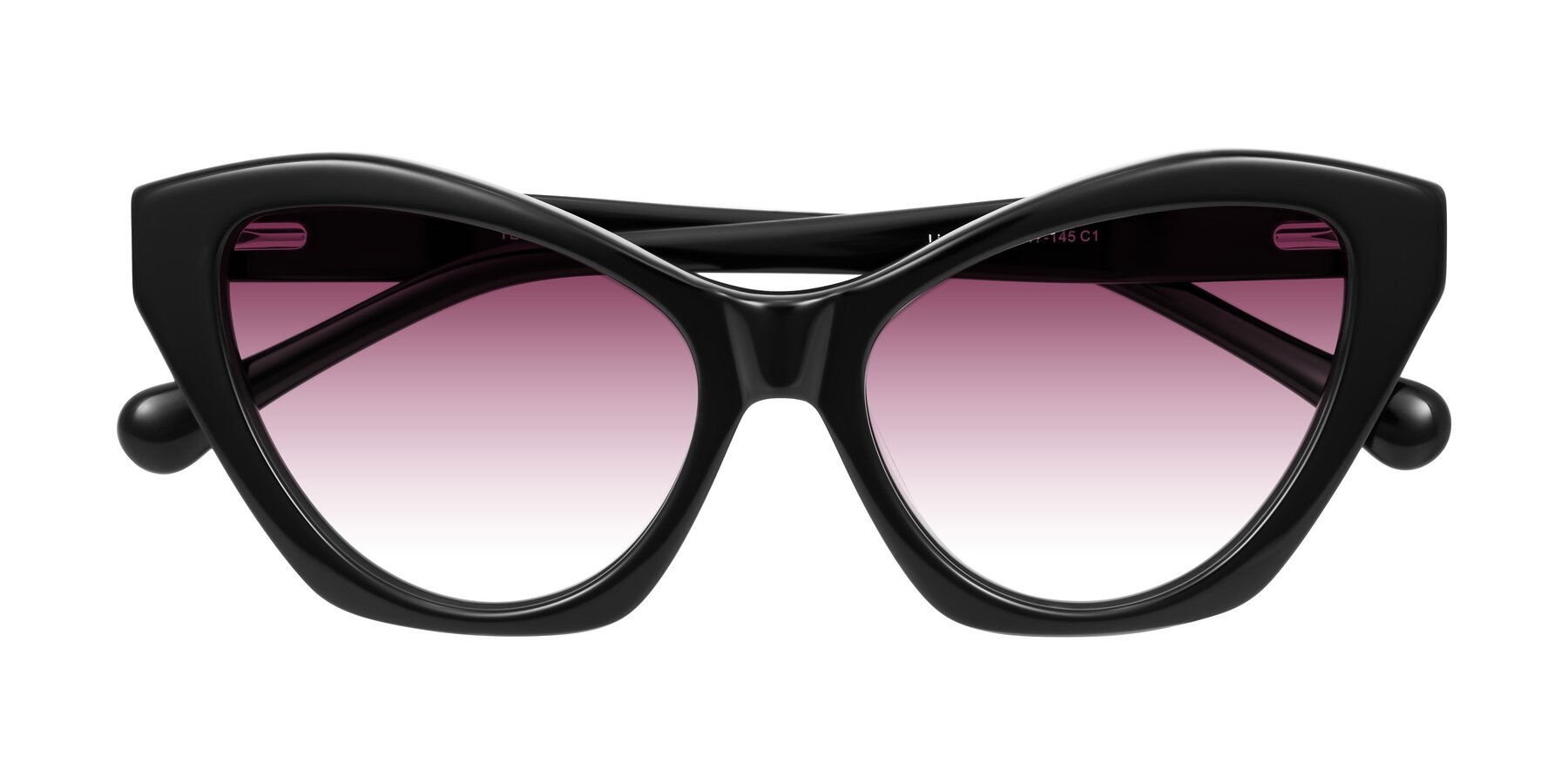 Folded Front of Limerick in Black with Wine Gradient Lenses