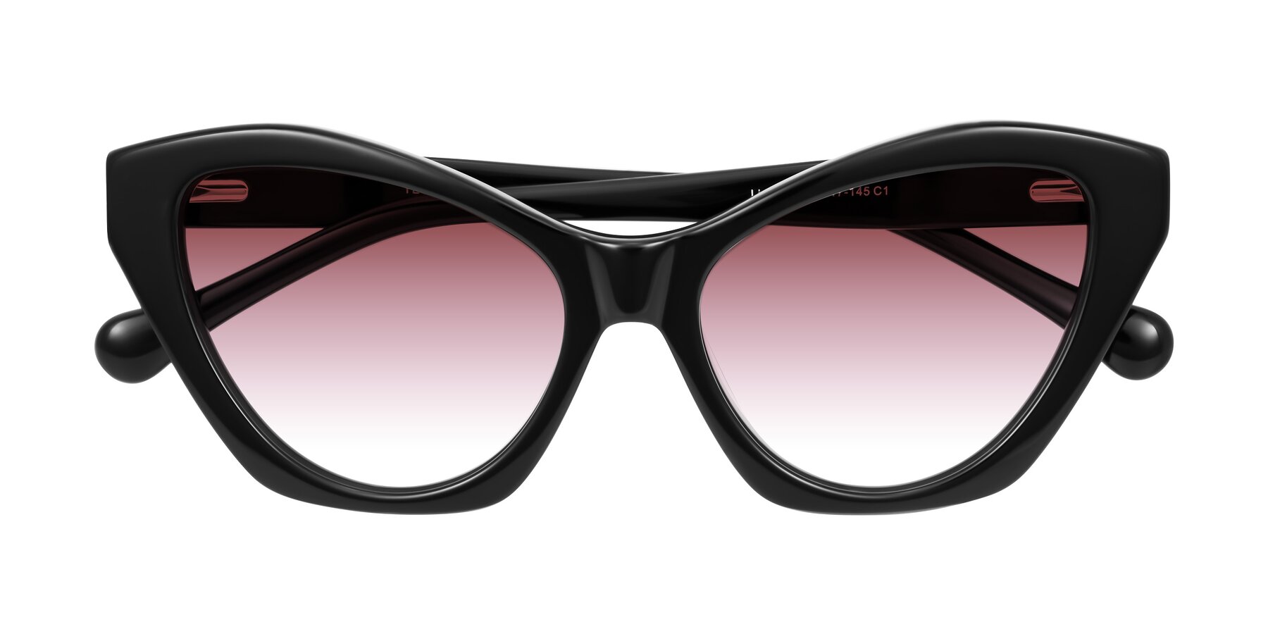 Folded Front of Limerick in Black with Garnet Gradient Lenses