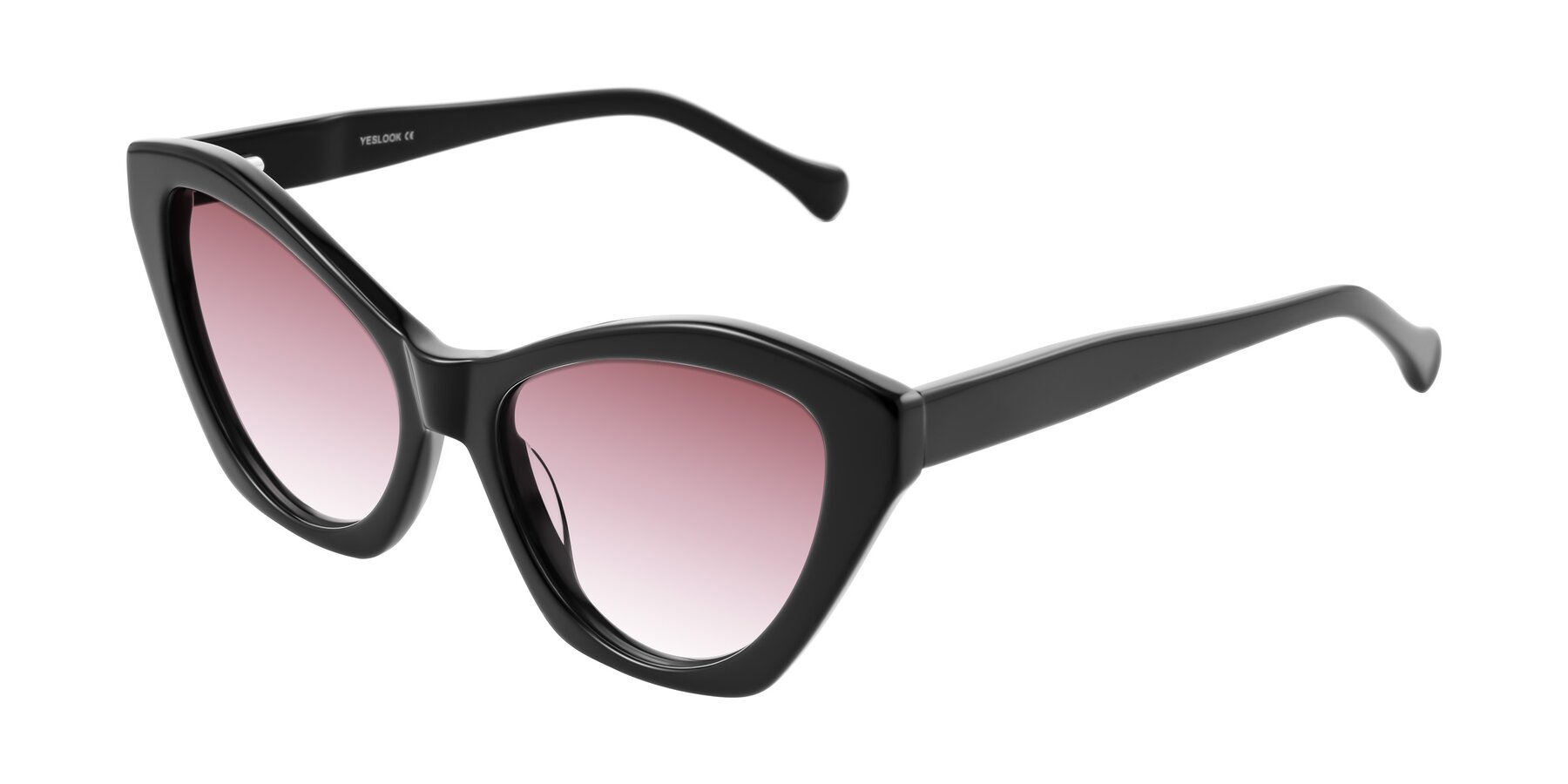 Angle of Limerick in Black with Garnet Gradient Lenses