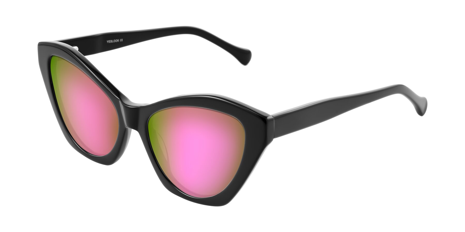 Angle of Limerick in Black with Pink Mirrored Lenses