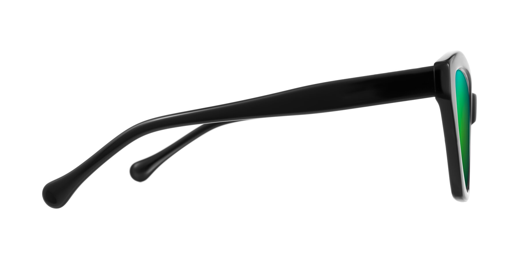Side of Limerick in Black with Green Mirrored Lenses