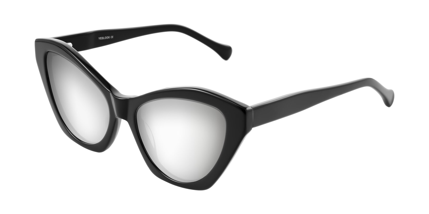Angle of Limerick in Black with Silver Mirrored Lenses