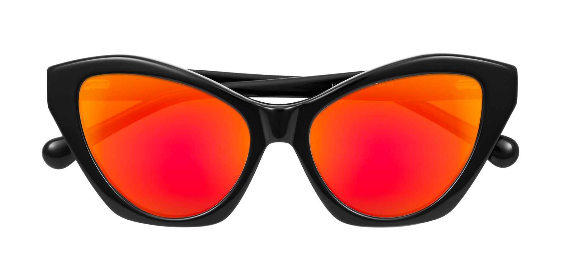 Folded Front of Limerick in Black with Red Gold Mirrored Lenses