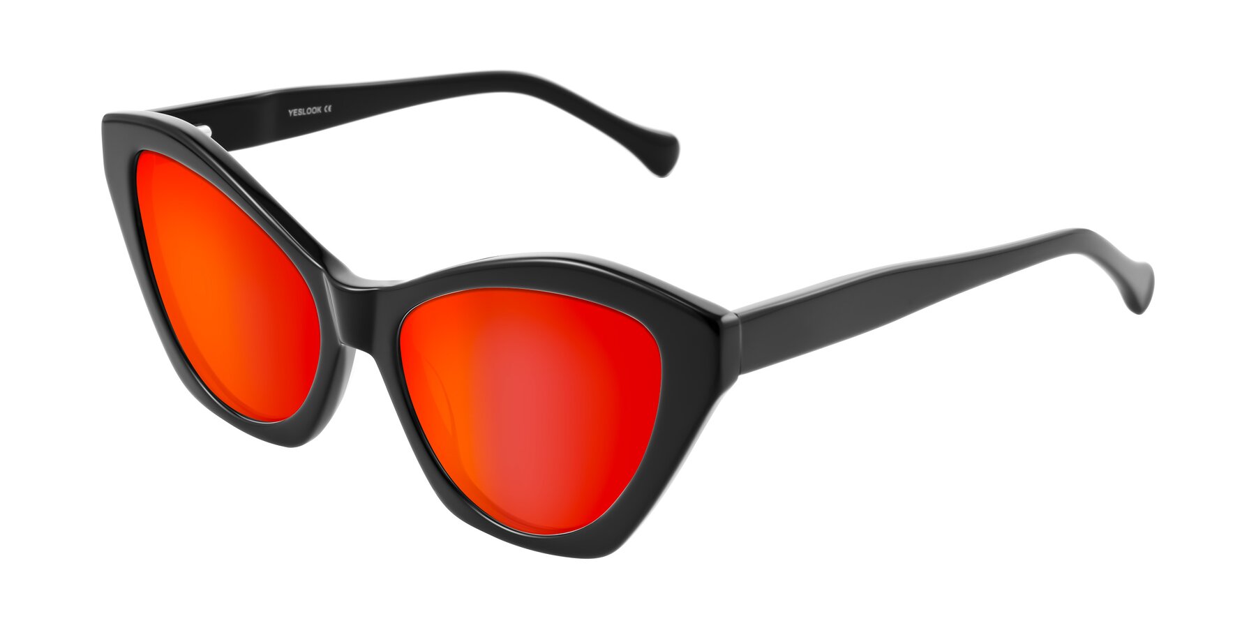 Angle of Limerick in Black with Red Gold Mirrored Lenses