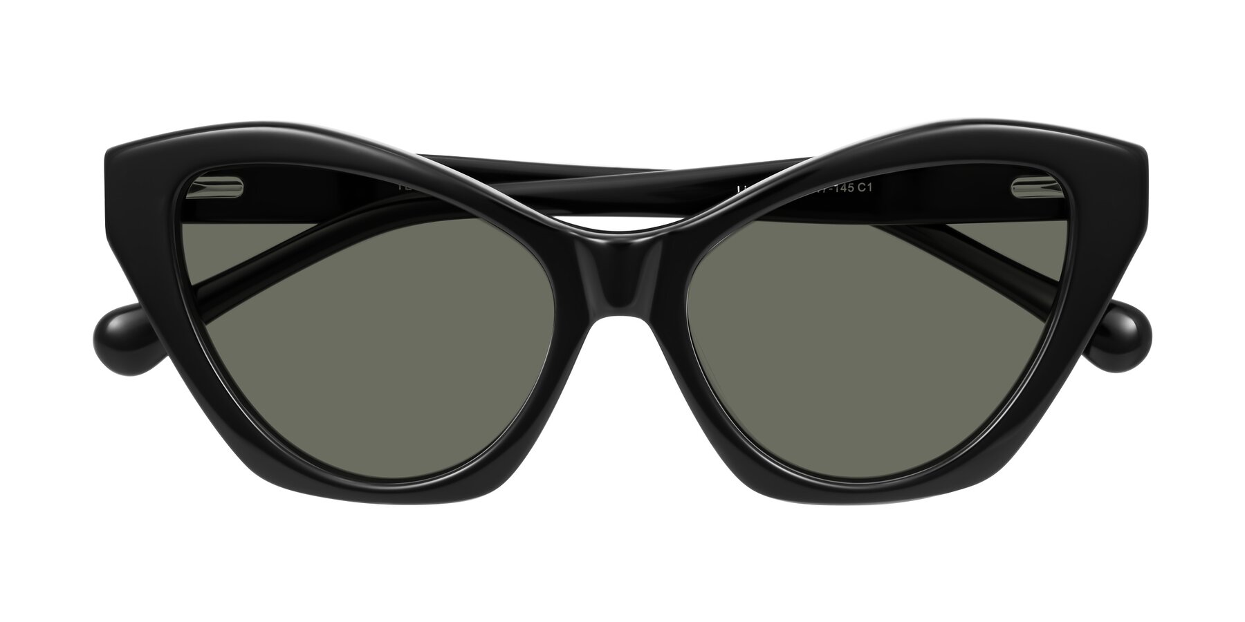 Folded Front of Limerick in Black with Gray Polarized Lenses