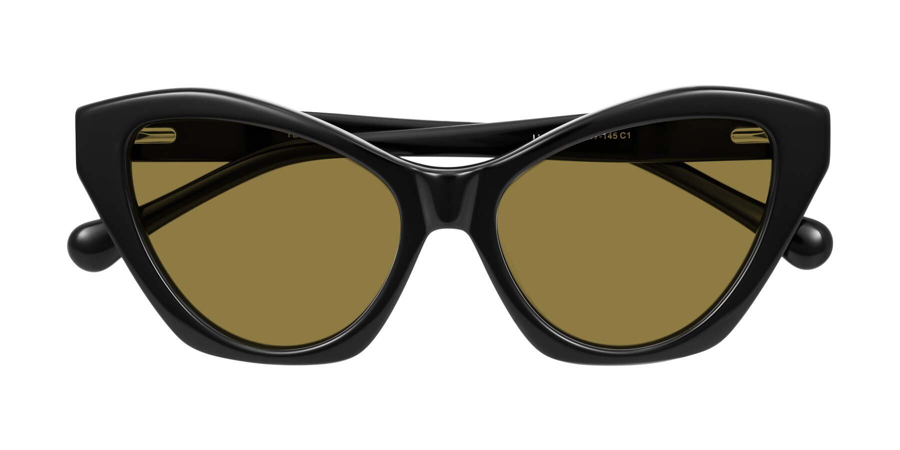 Folded Front of Limerick in Black with Brown Polarized Lenses