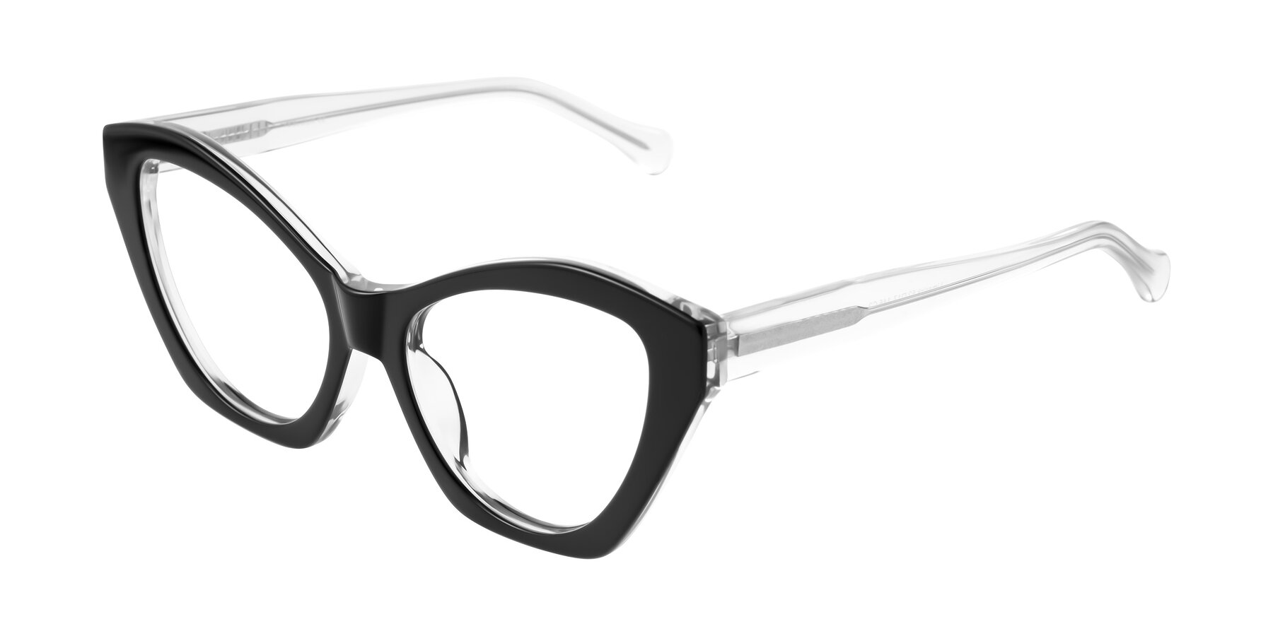 Angle of Limerick in Black/Clear with Clear Eyeglass Lenses