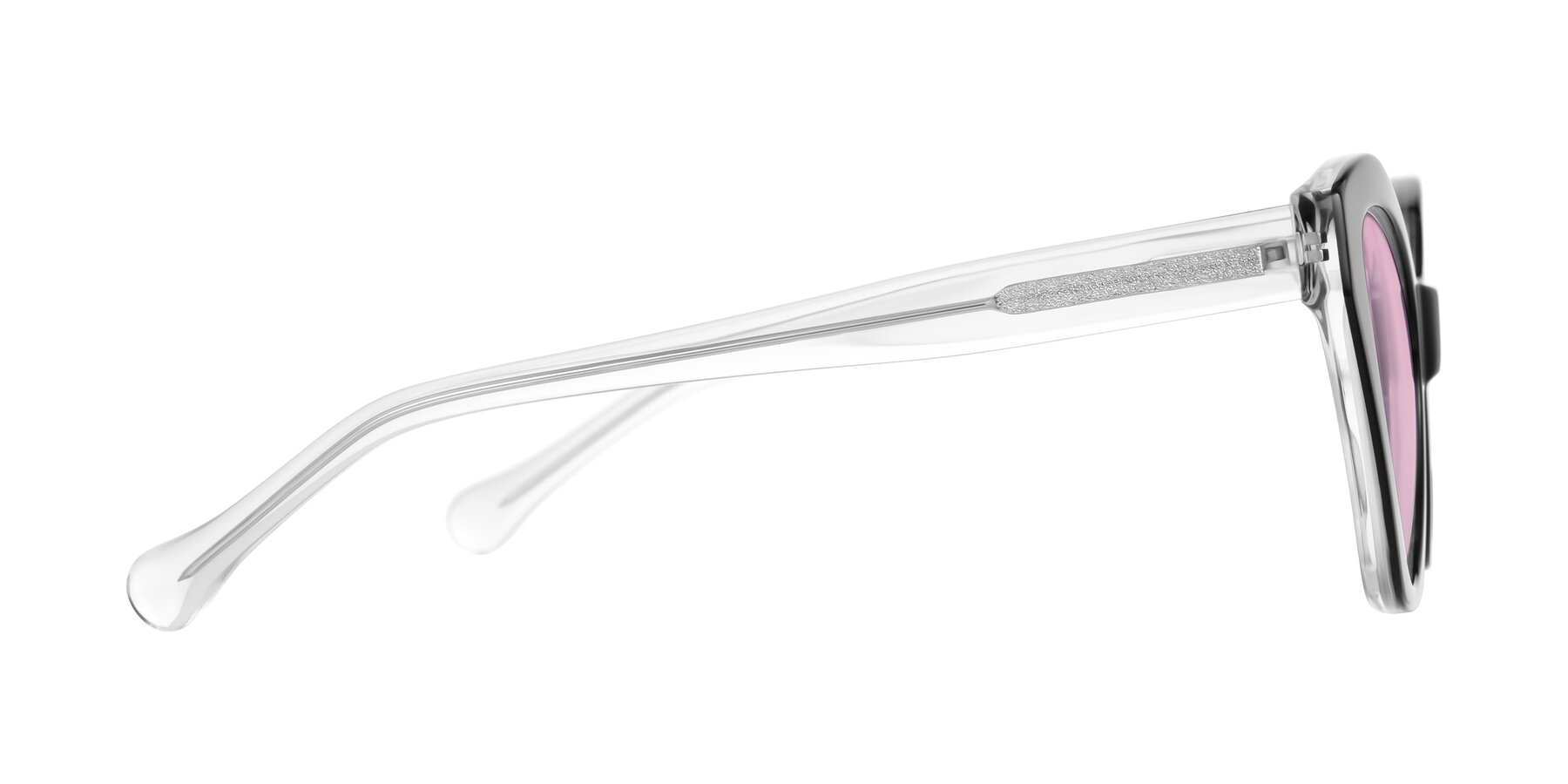 Side of Limerick in Black/Clear with Light Pink Tinted Lenses
