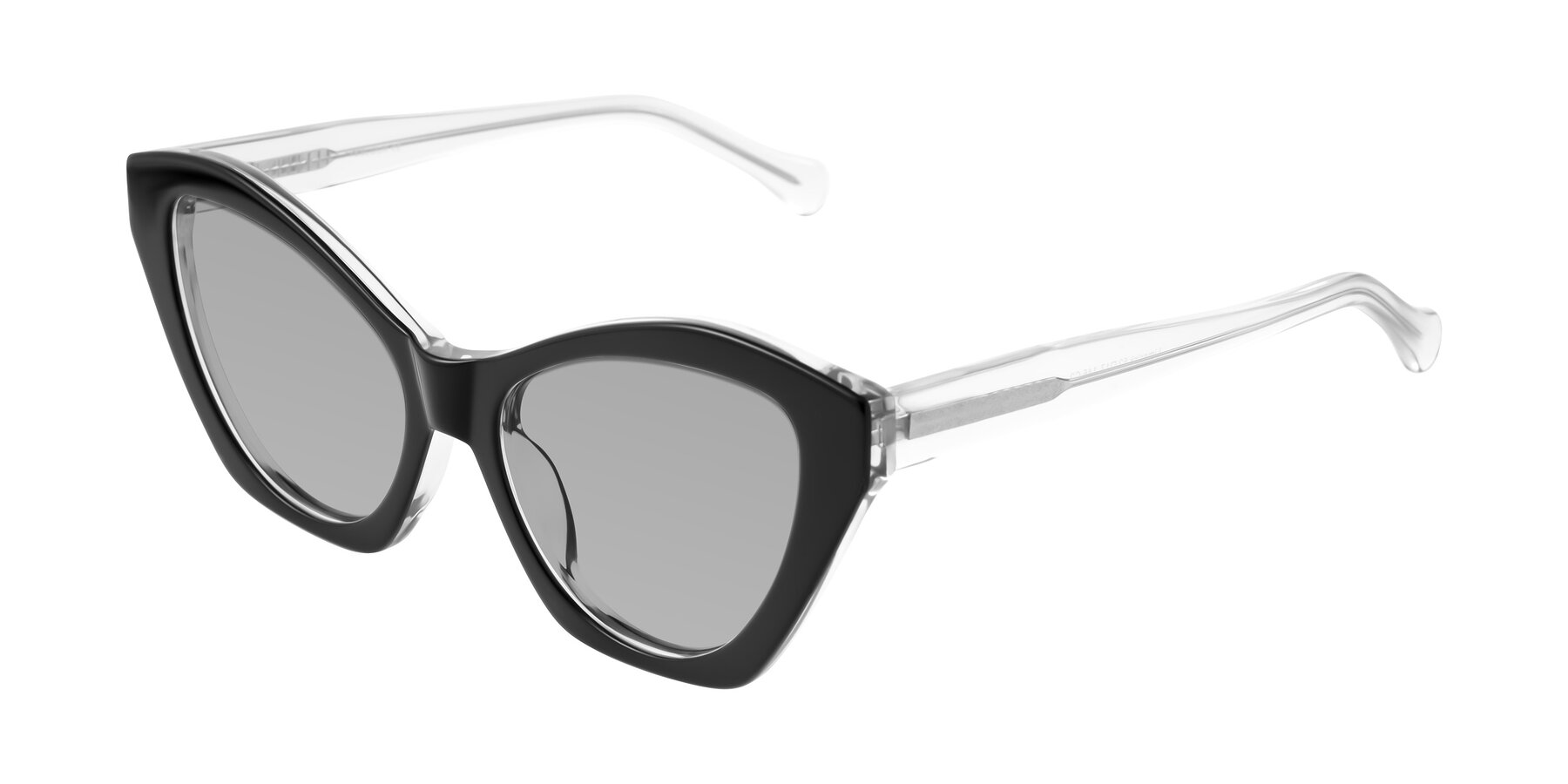 Angle of Limerick in Black/Clear with Light Gray Tinted Lenses