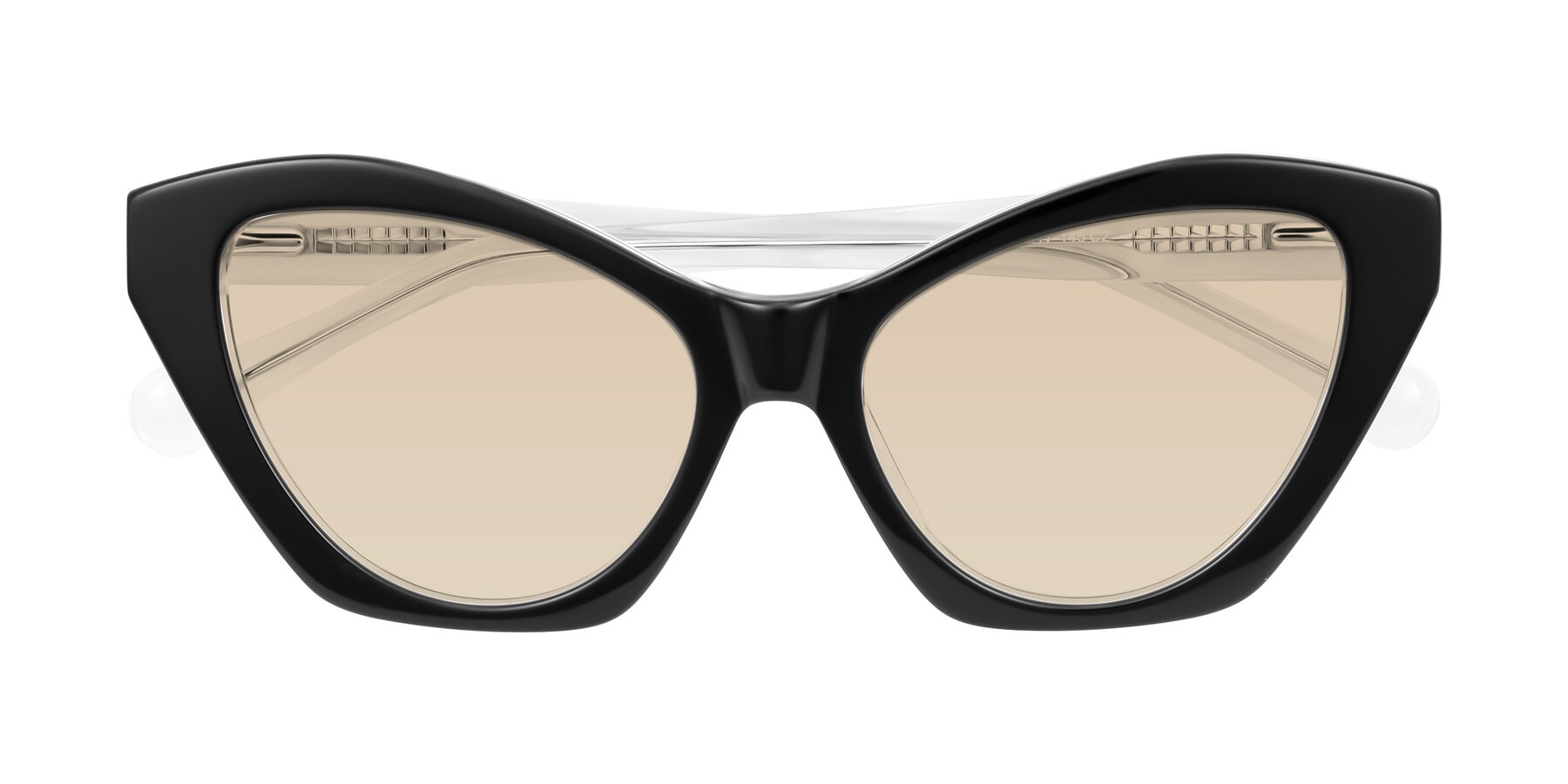 Folded Front of Limerick in Black/Clear with Light Brown Tinted Lenses