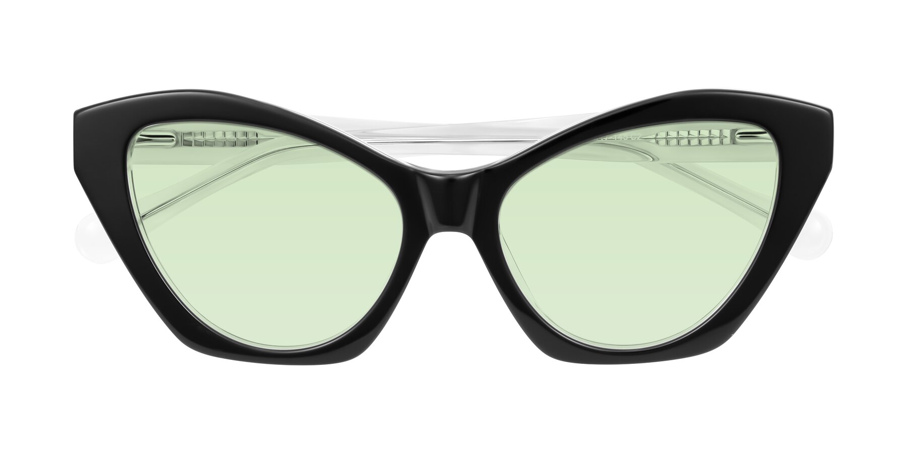 Folded Front of Limerick in Black/Clear with Light Green Tinted Lenses