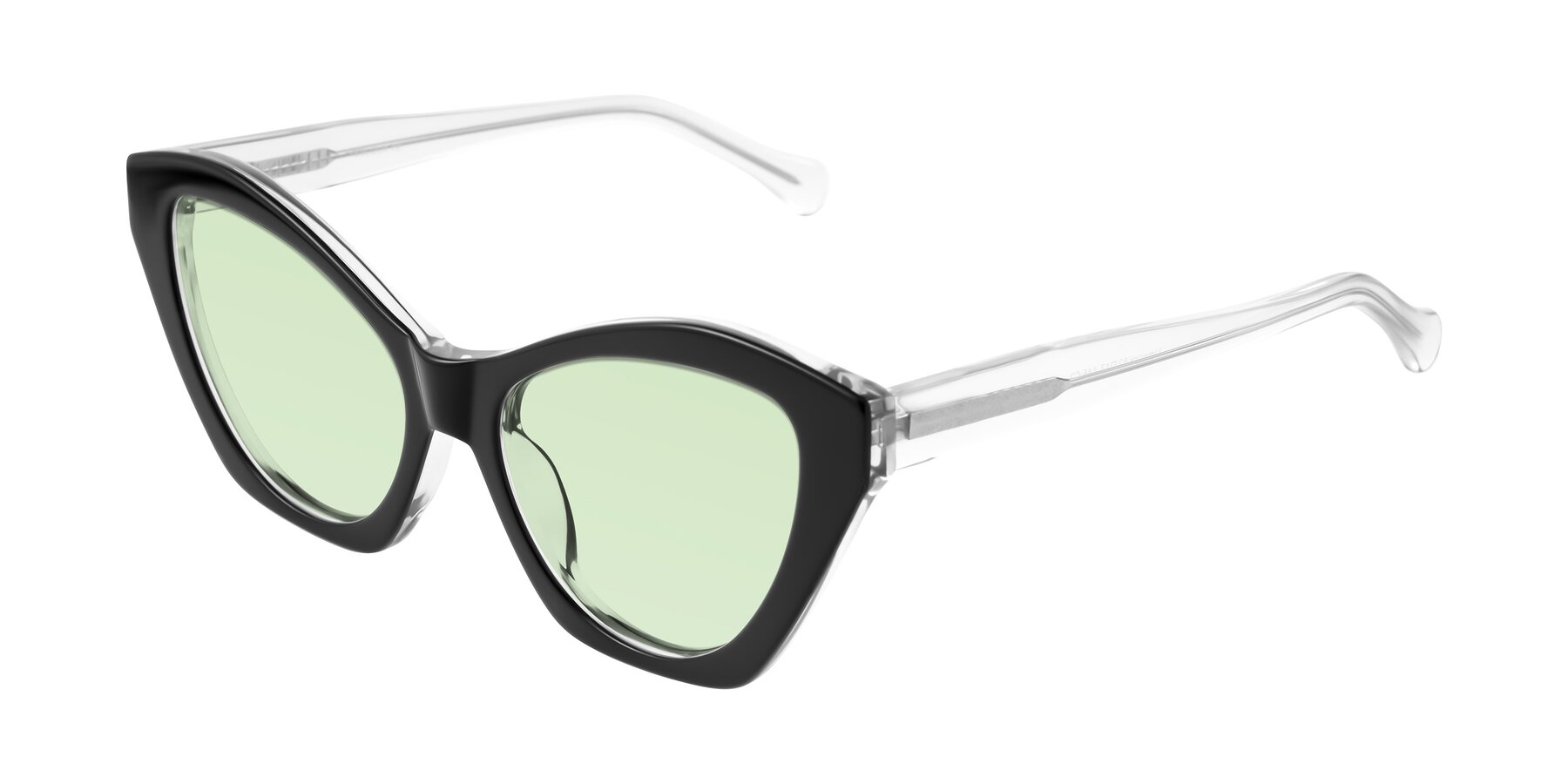 Angle of Limerick in Black/Clear with Light Green Tinted Lenses