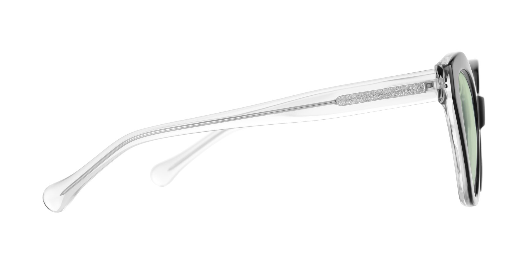 Side of Limerick in Black/Clear with Light Green Tinted Lenses