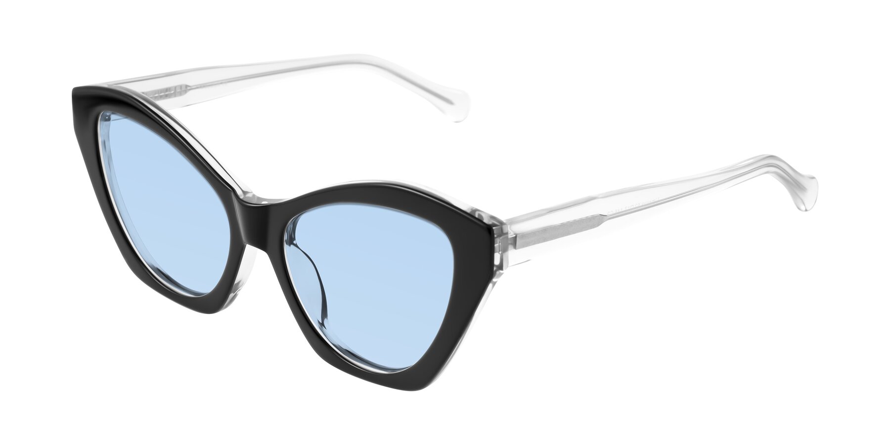 Angle of Limerick in Black/Clear with Light Blue Tinted Lenses
