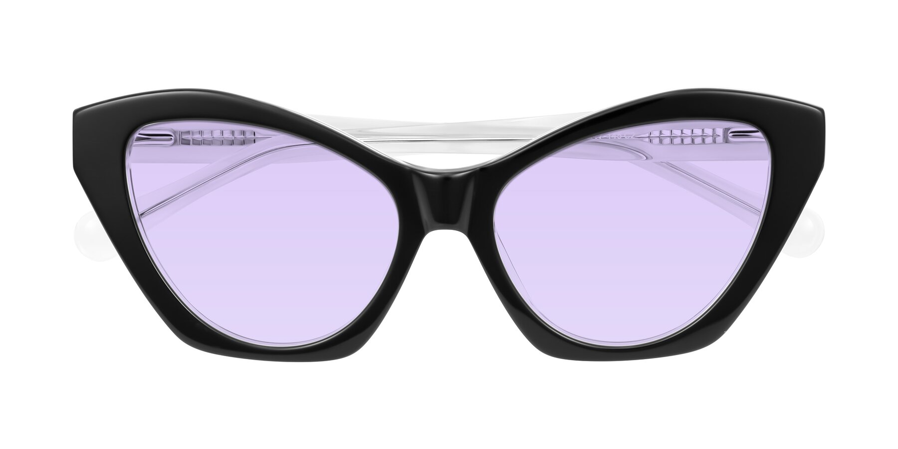Folded Front of Limerick in Black/Clear with Light Purple Tinted Lenses