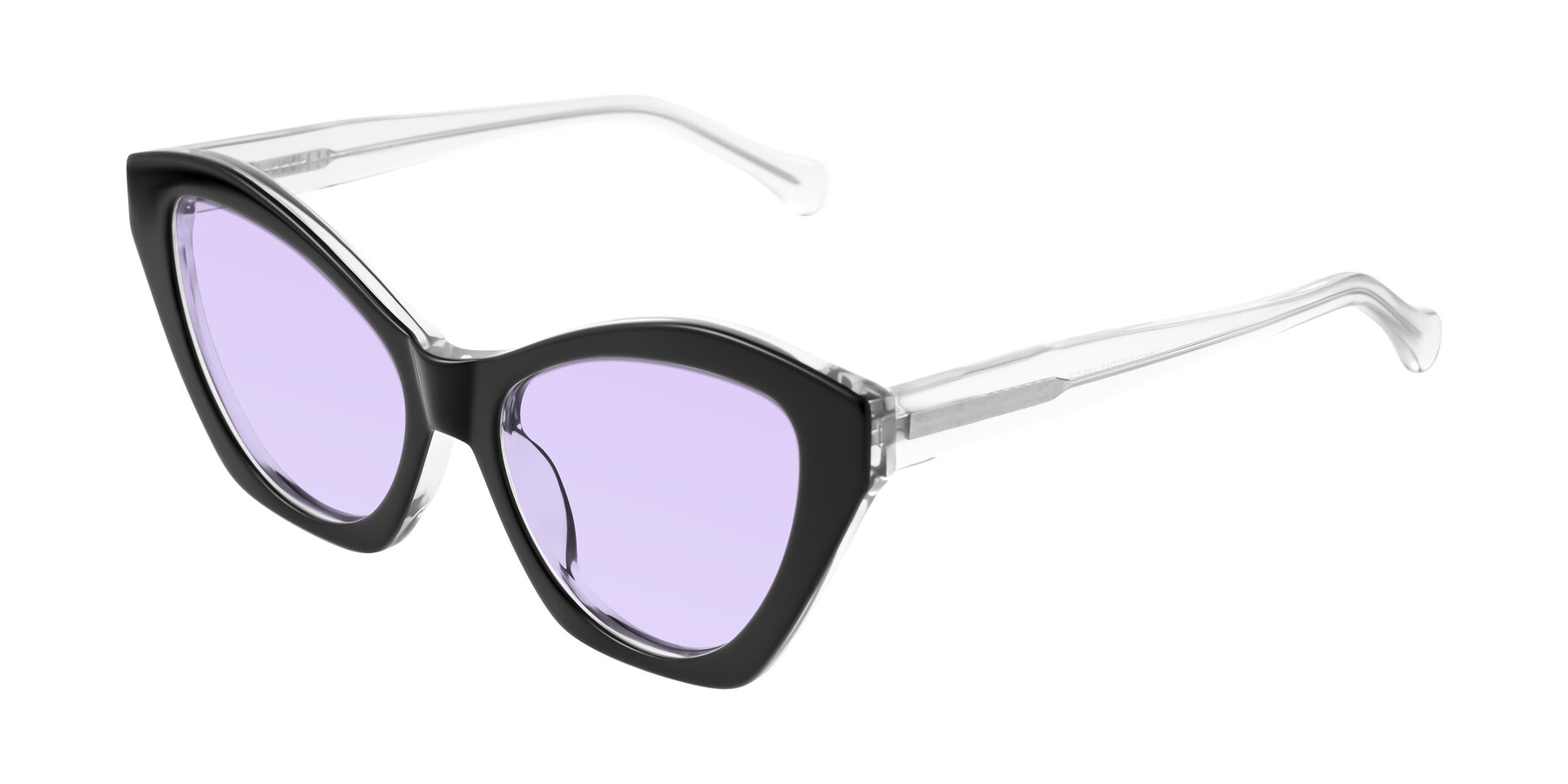 Angle of Limerick in Black/Clear with Light Purple Tinted Lenses